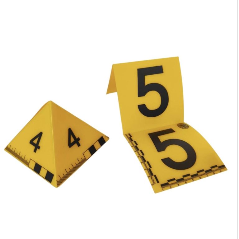 marcadores de evidencias Cao Ingtec Marcadores de evidencia serigrafiados en amarillo y en negro y conformados