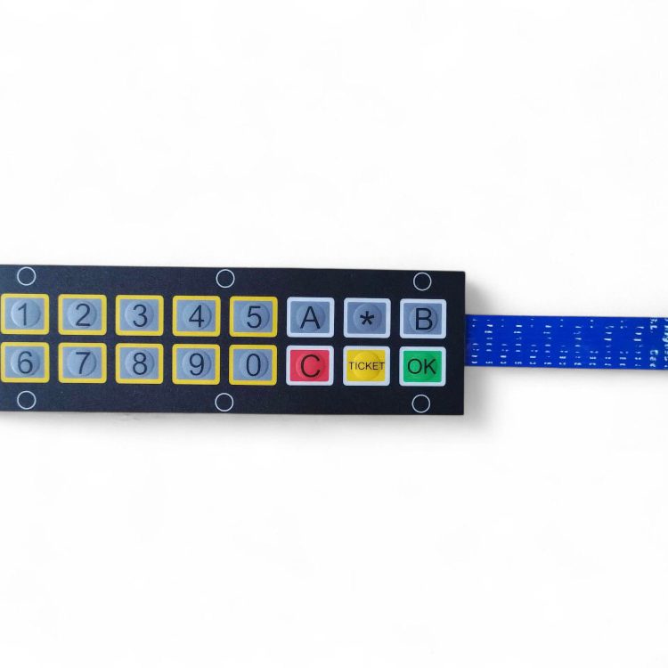 teclado de membrana con textos intercambiables Teclado de membrana de control remoto con textos intercambiables
