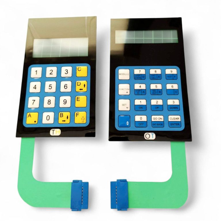 teclado de membrana de uso médico Dos teclados de membrana con 4 teclas cada uno y cable verde Cao Ingtec